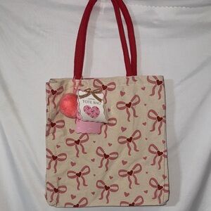 Eccolo Red Bow and Heart Tote Bag Valentine’s Day